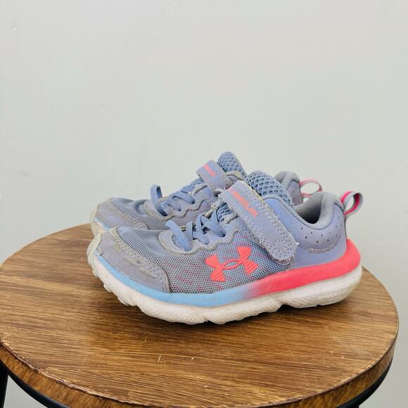 Under Armour Assert 10 AC Girls Purple And Pink Sneakers Size 12 - Picture 2 of 10